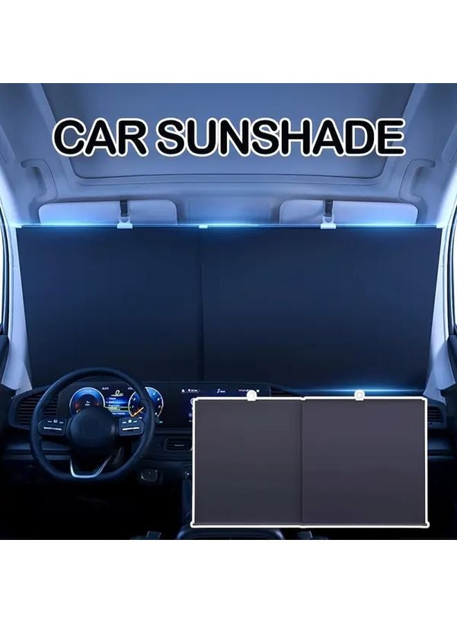 1 Set Automatic Retractable Car Windshield Sunshade UV Heat Protection Universal Fit - Image 1